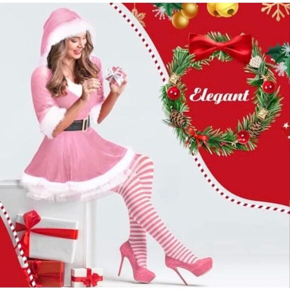 Santa Costume for Women XL Mrs. Claus Christmas Pink santa baby - Picture 4 of 8